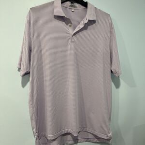 Peter Millar Summer Comfort Performance Polo Shirt Men's XL Purple Striped Golf